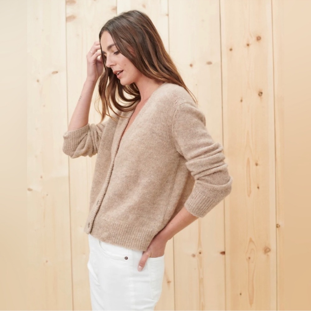 Jenni Kayne Women's Boyfriend Beige Sweater Cardigan Sz S - Picture 13 of 14